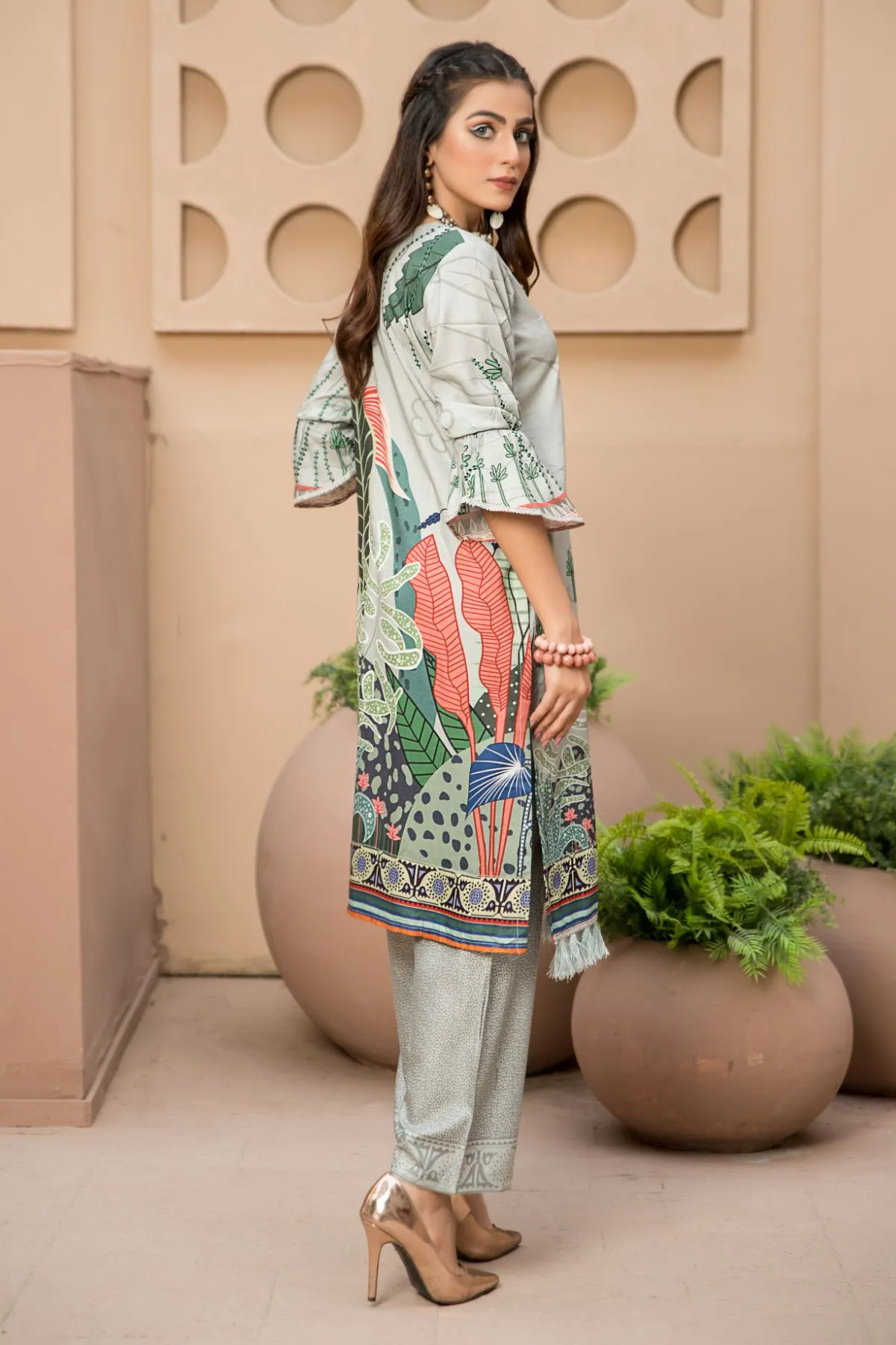 2PC Anarkali Digital Linen 15