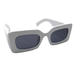 AJ Morgan White Chunky Square Sunglasses One Size