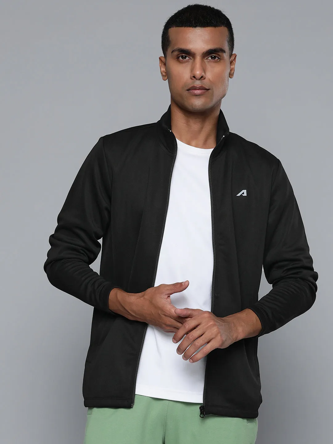 Alcis Men Black Running Bomber Jacket