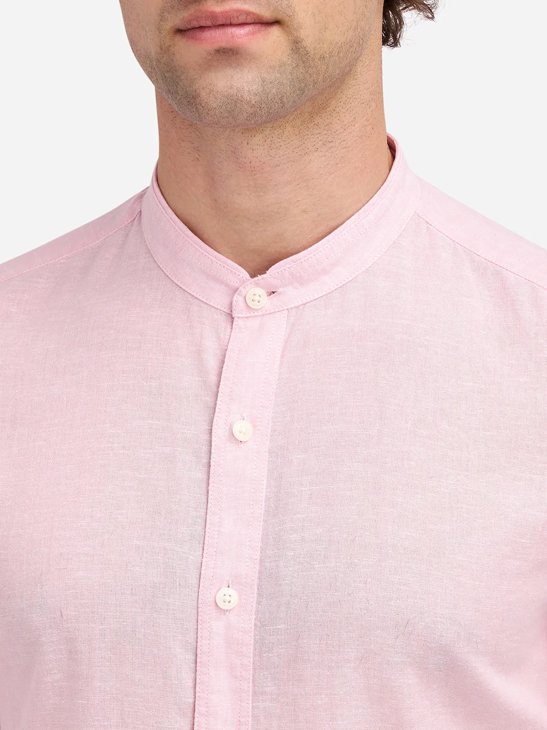 Aleks Linen Cotton Shirt Pink