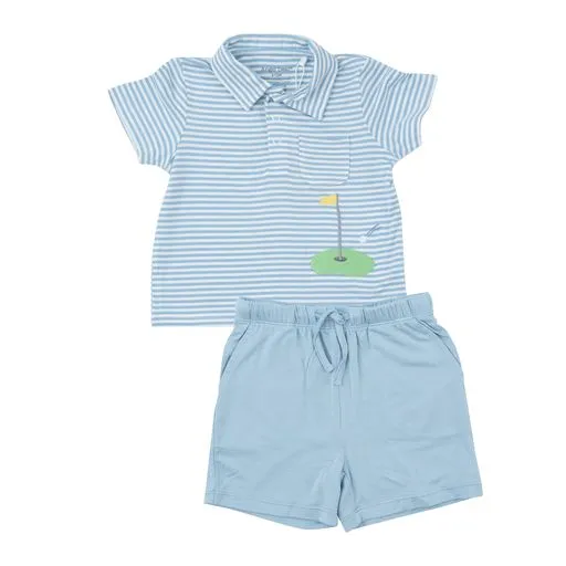 Angel Dear - Short Set - Blue Stripe Golf