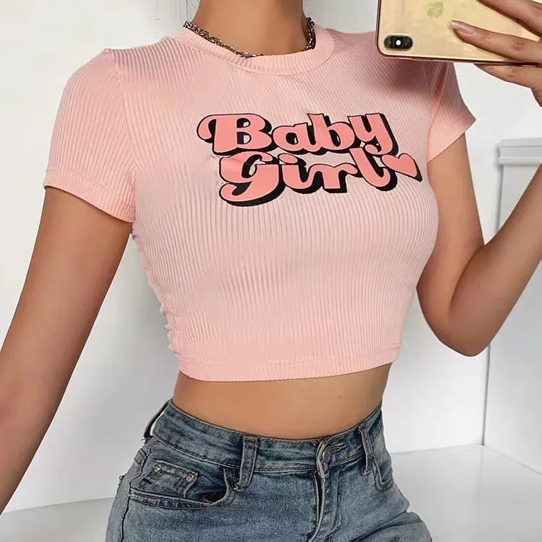 “BABY GIRL” CUTE SHORT T-SHIRT BY70109