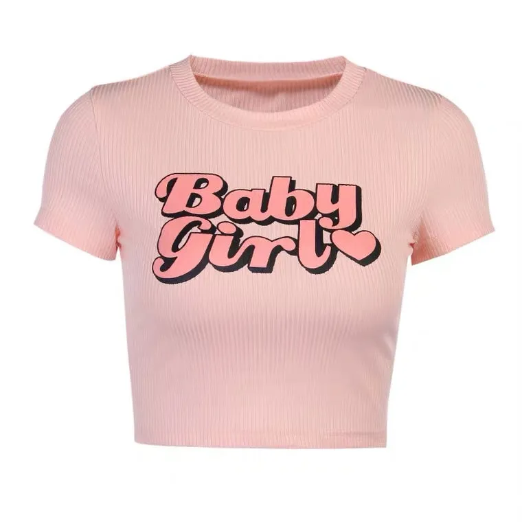 “BABY GIRL” CUTE SHORT T-SHIRT BY70109