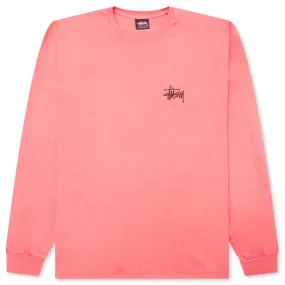 Basic Stussy Pig. Dyed L/S Tee - Coral