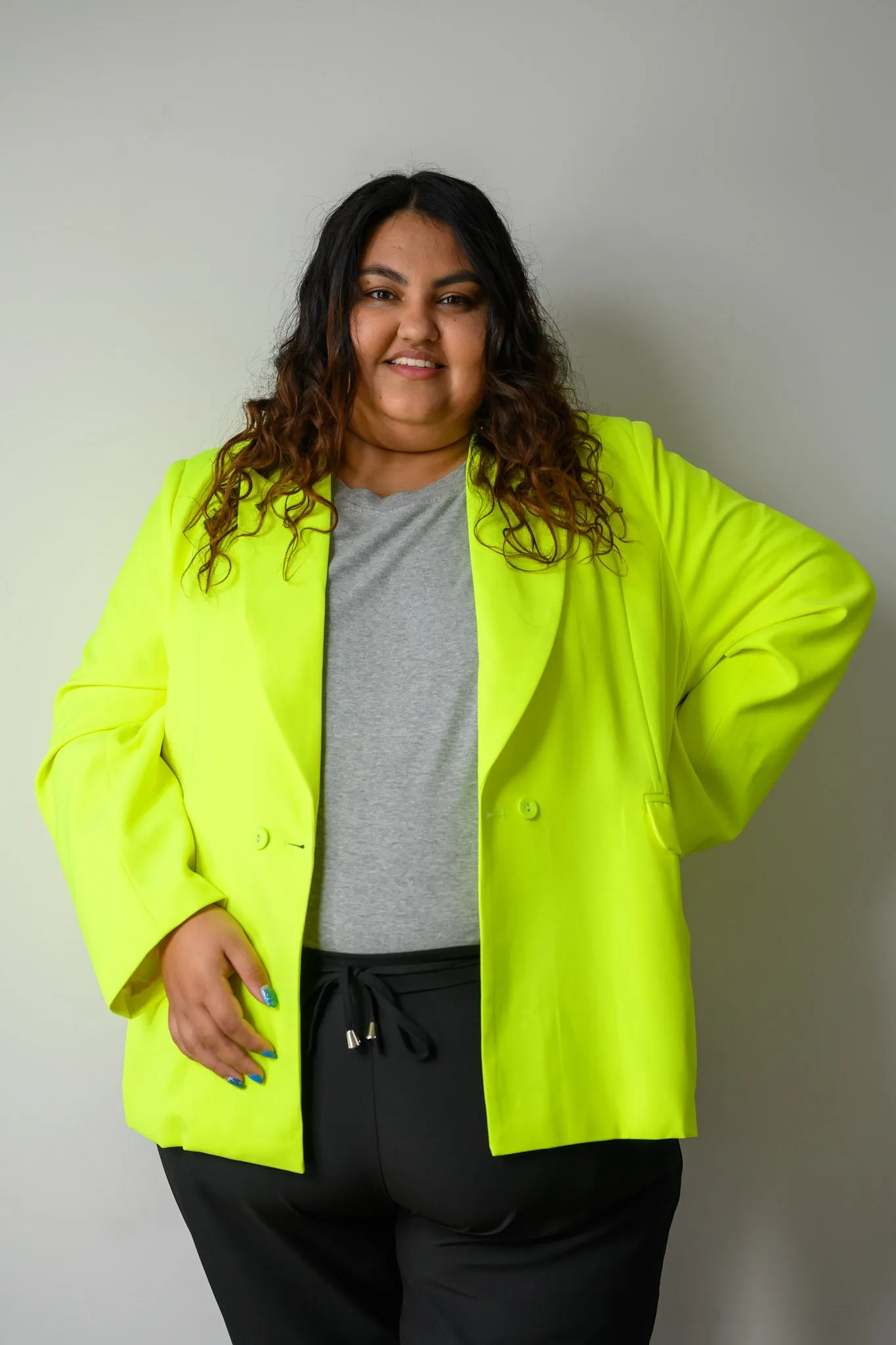 Betty Relaxed Fit Blazer - Neon Yellow