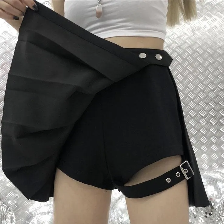 Black K-pop Pleated Skirt SD00937