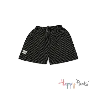 Black Stripy Happy-Pants Shorts- Youth Collection