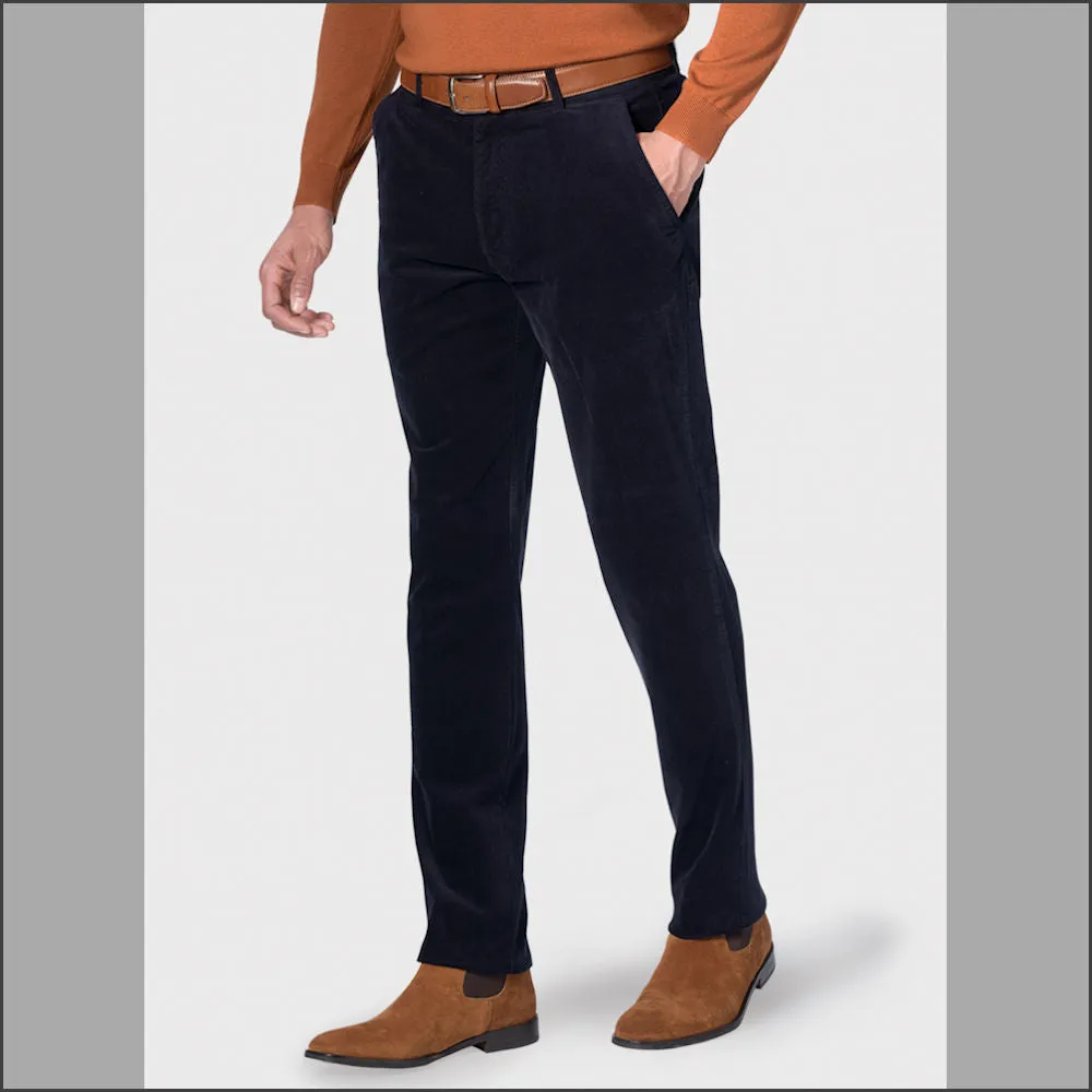 Brook Taverner Shakespeare Navy Needle Cord Trouser<>