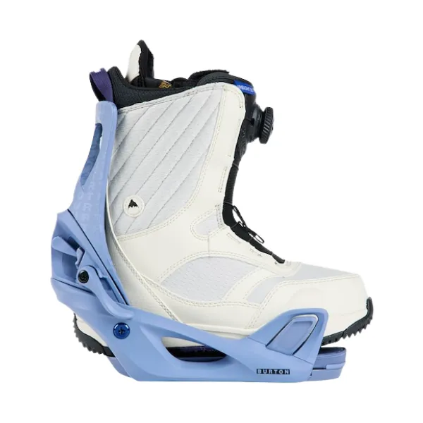 Slate Blue Burton 2024 Womens Step On Re:Flex Snowboard Bindings with Logo - Enhanced Version