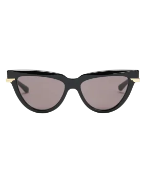 Cat Eye Wire Sunglass in Black Gold