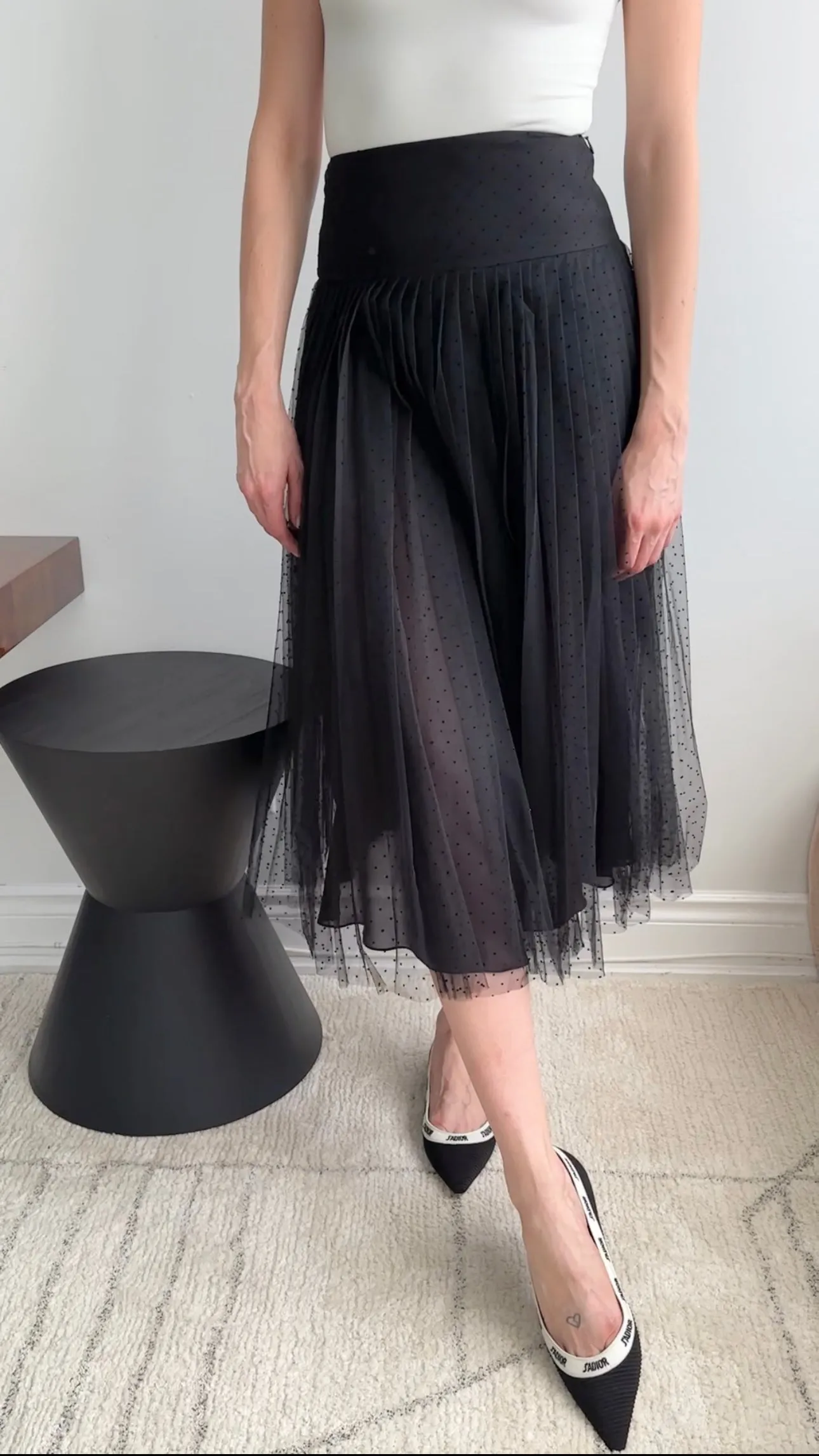 Christian Dior Black Tulle Net Skirt - FR36 / USA 4