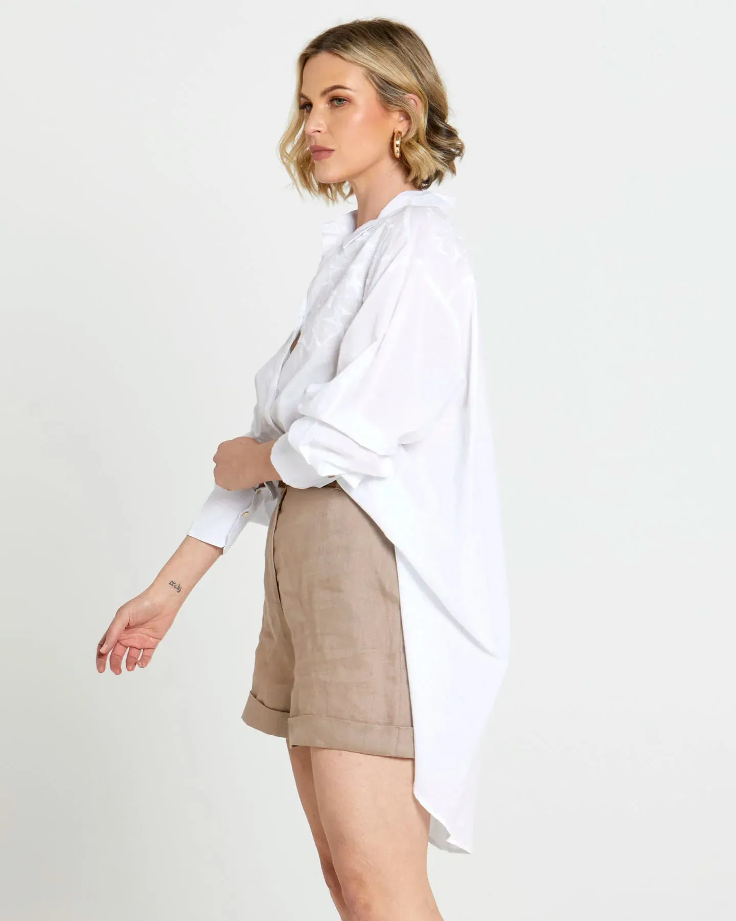 Embroidered High-Low Shirt