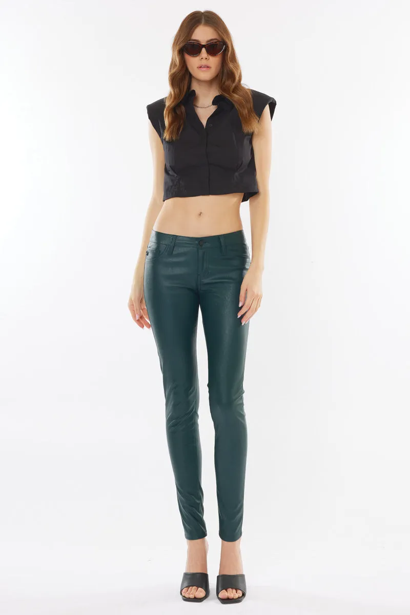 Farrah Low Rise Faux Leather Super Skinny