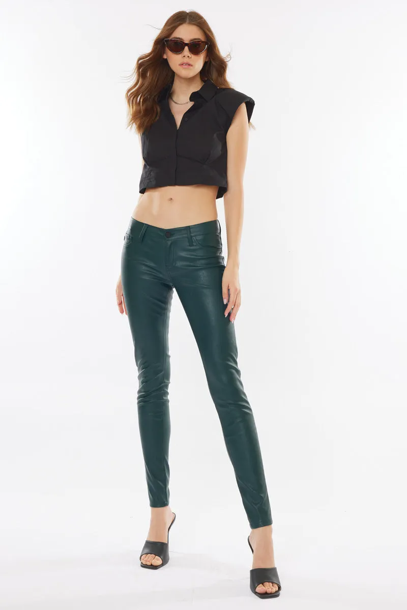 Farrah Low Rise Faux Leather Super Skinny