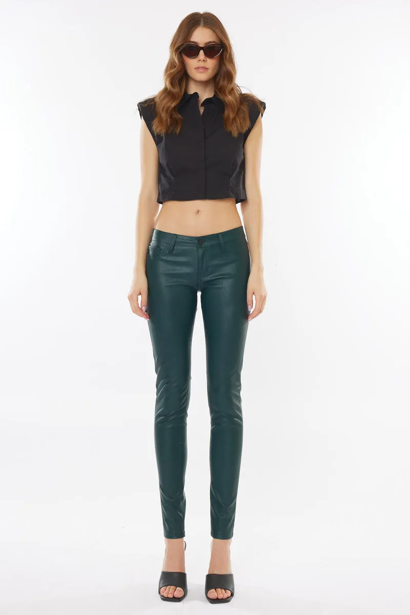 Farrah Low Rise Faux Leather Super Skinny