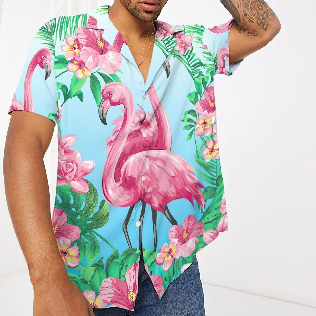 Gearhuman 3D Flamingo Hawaii Shirt