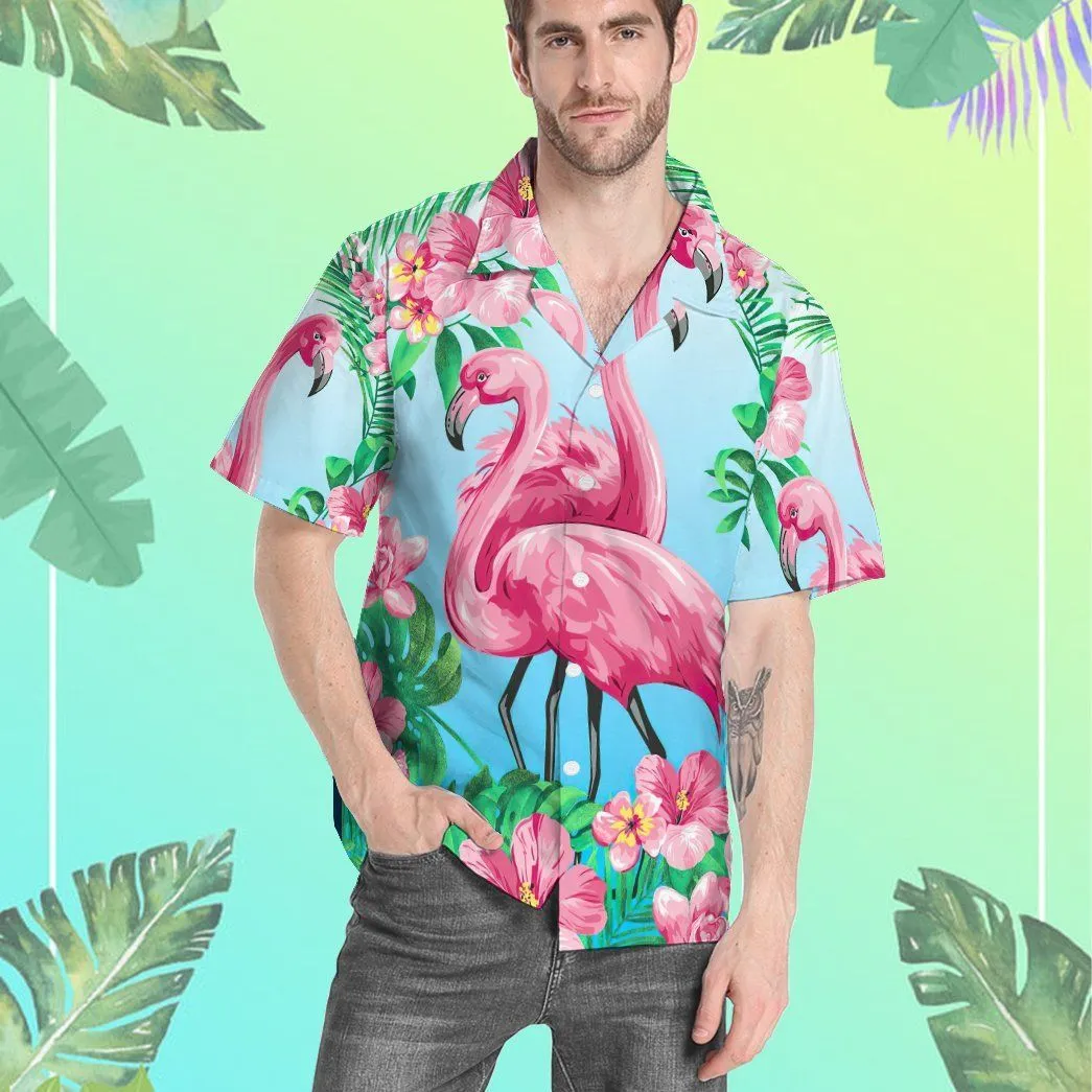 Gearhuman 3D Flamingo Hawaii Shirt