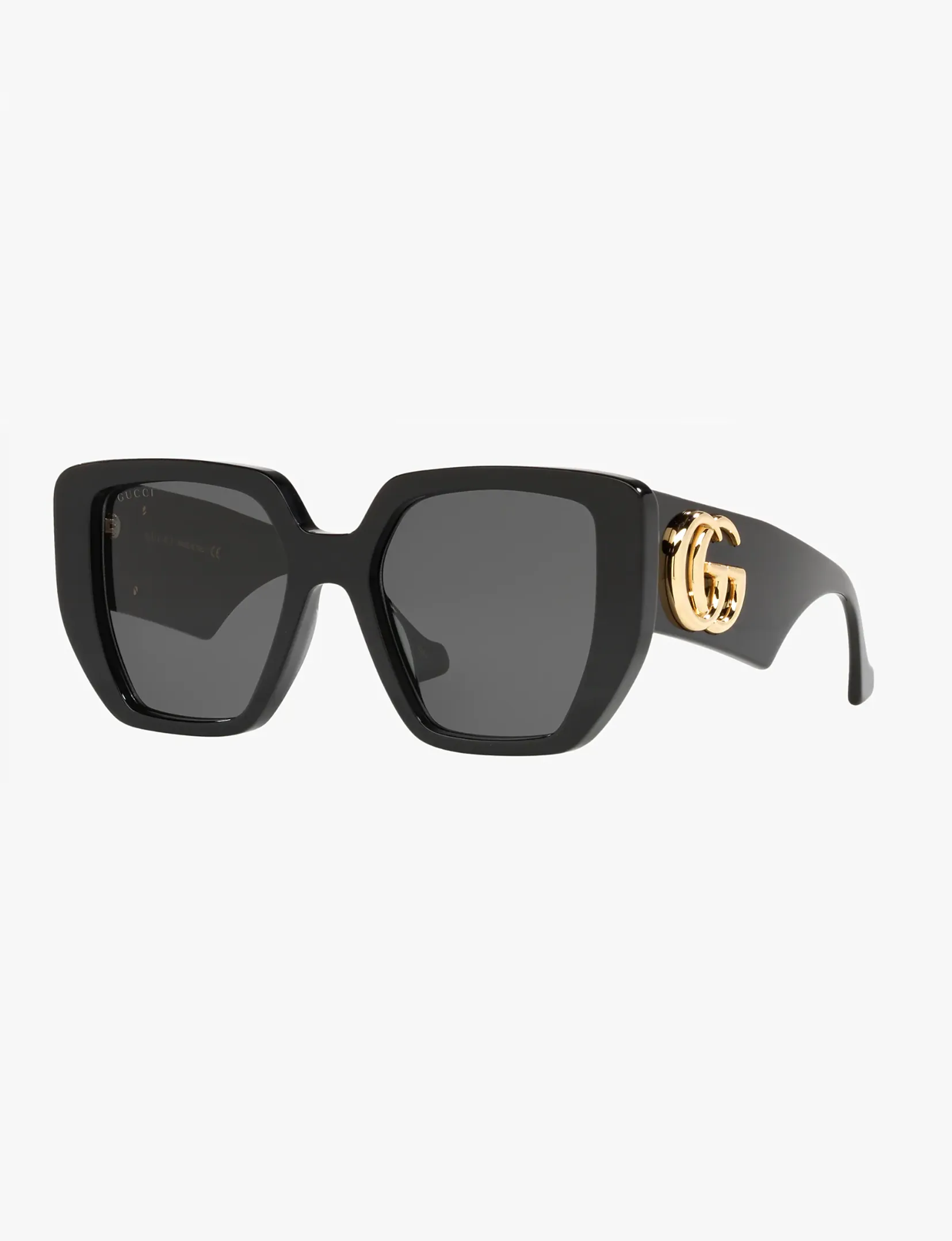 Geometric Sunglasses, Black/Grey