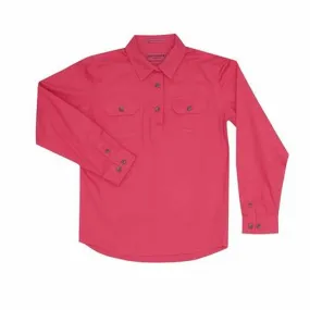 Girl's Just Country  Kenzie 1/2 Button  Shirt  Hot Pink