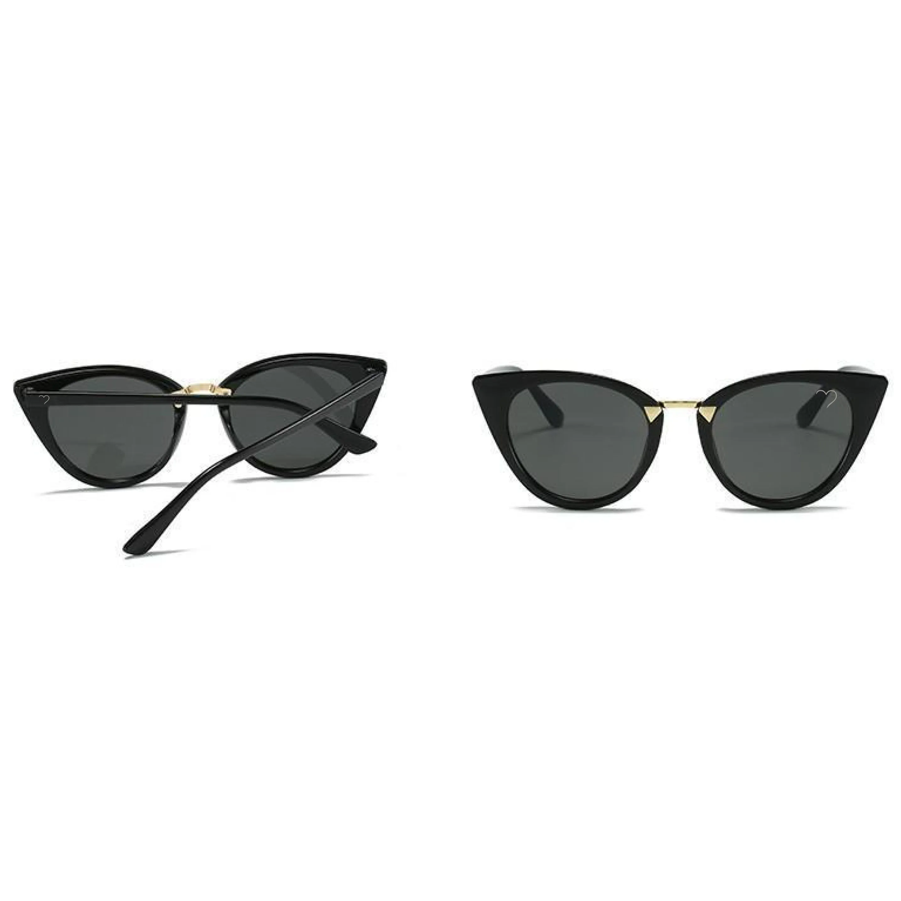 Good Hearted Cat Eye Sunglasses, Black