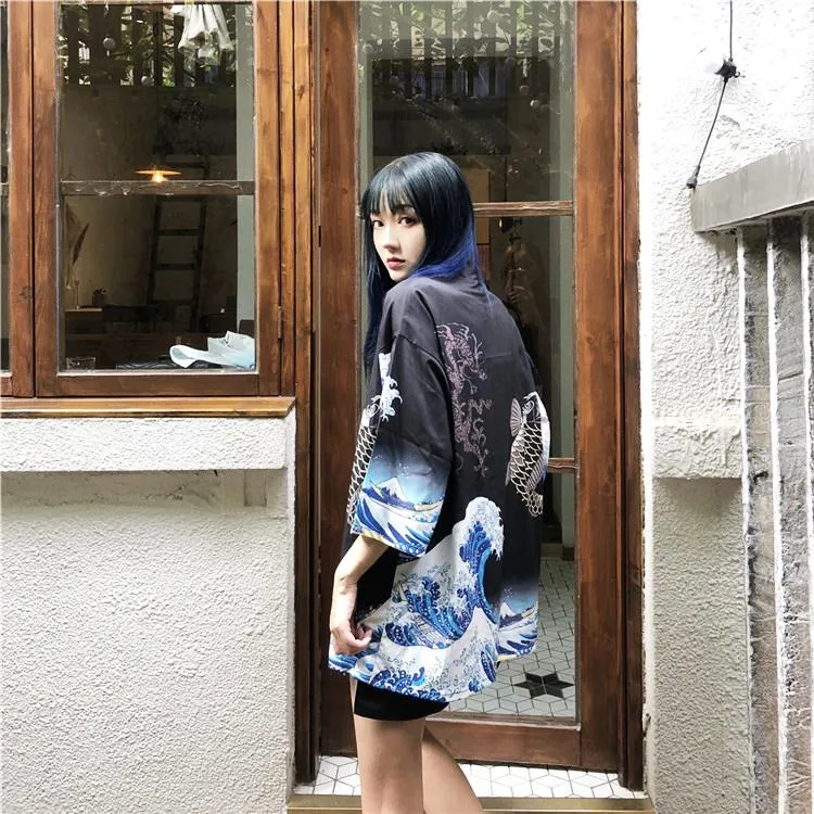 Great Wave off Kanagawa Kimono Shirt | Anime Kimono