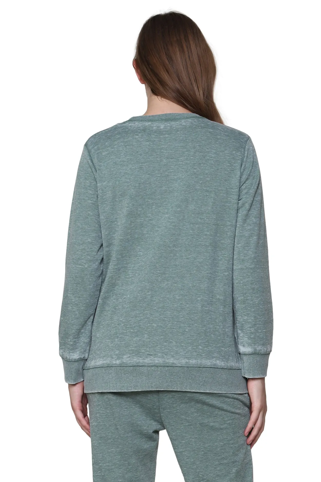 Heathered Crew Neck French Terry Sweatshirt