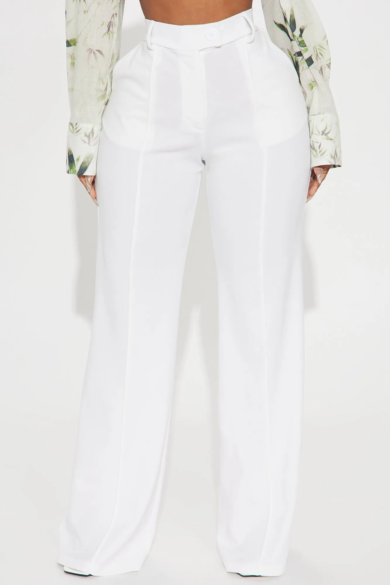 Heidi Wide Leg Trouser Pant - White