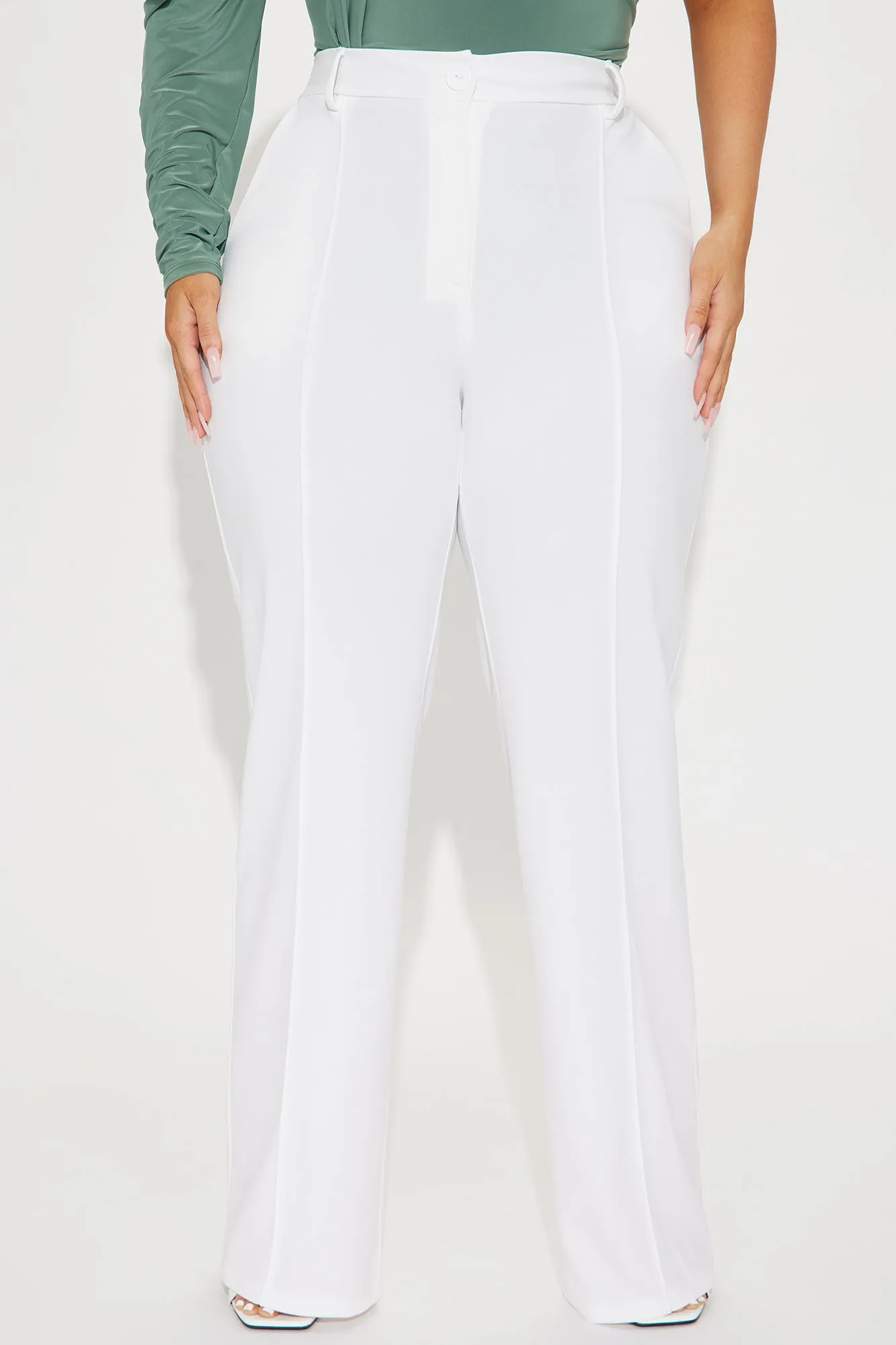 Heidi Wide Leg Trouser Pant - White