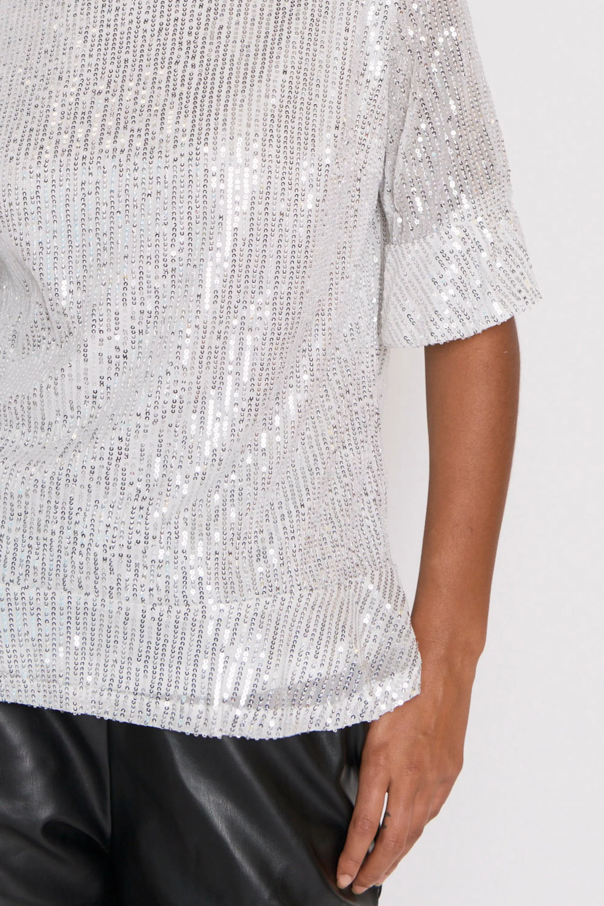 Joe Silver Sequins Party Top