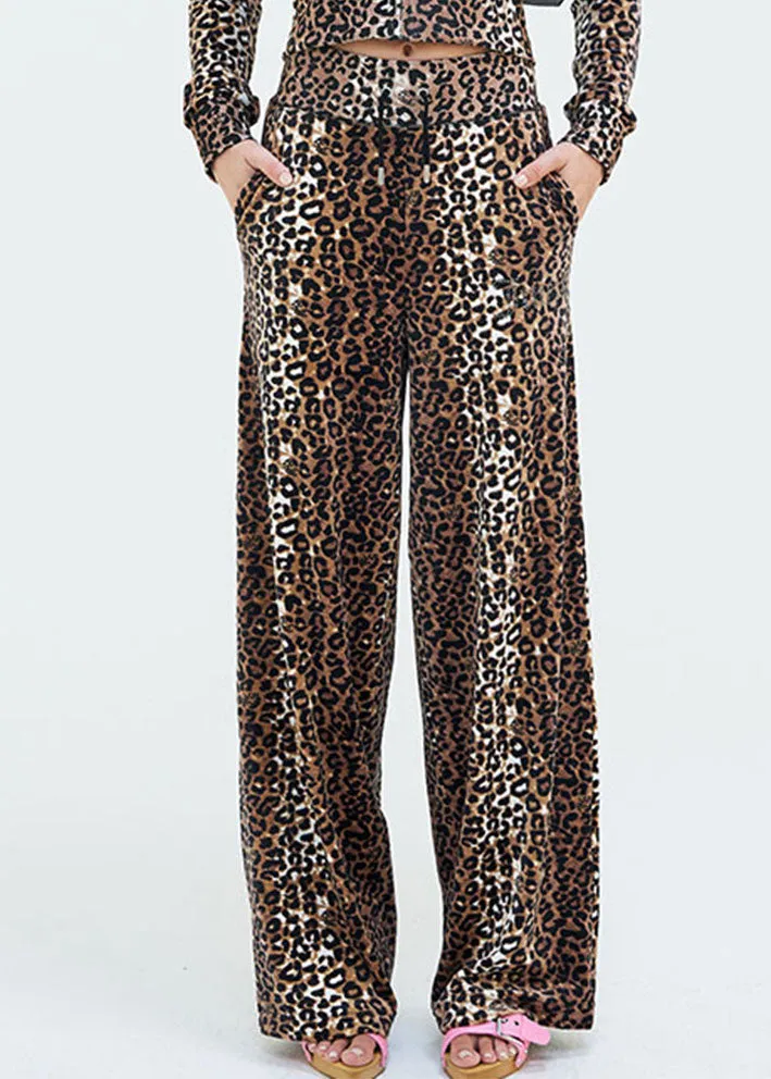 Juicy Couture Bexley Leopard Velour Pants - Leopard Print