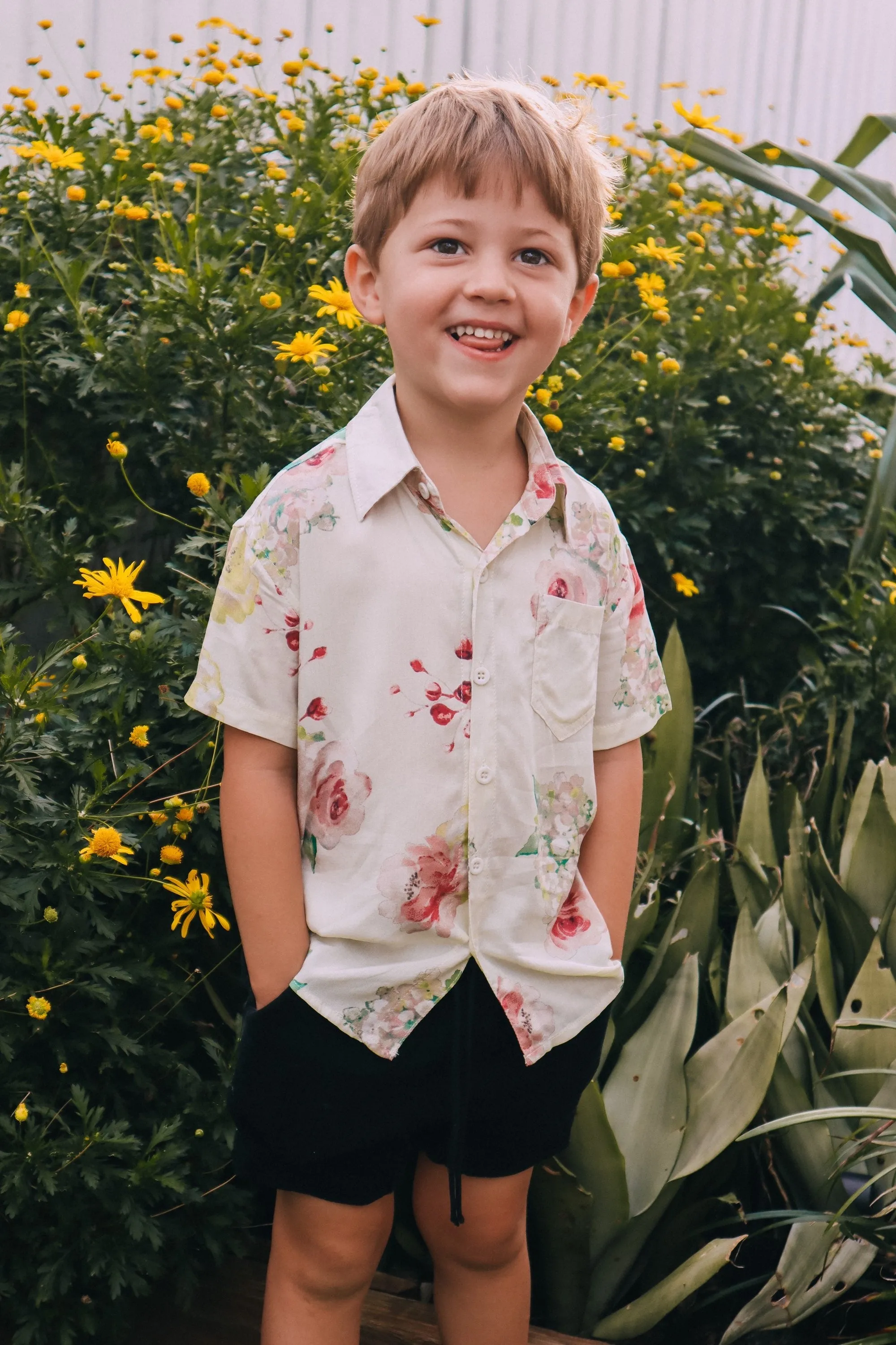 Kid's Button Up Shirt - Exclusive Floral Dream Print