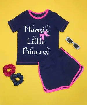 Maasi's Little Princess Print Half Sleeves T-Shirt & Shorts Set