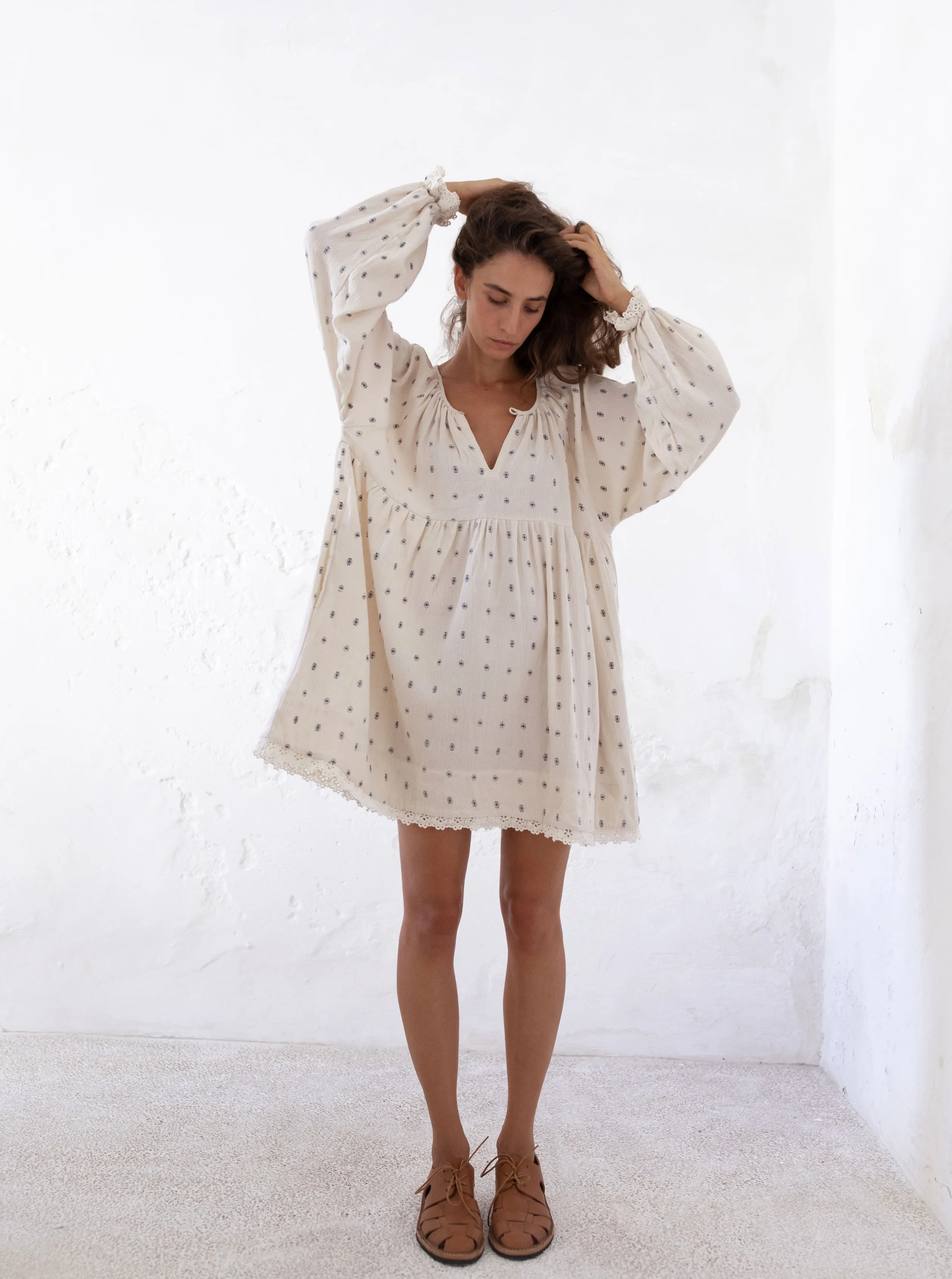 NELLA DRESS | UNDYED INDIGO PRINT