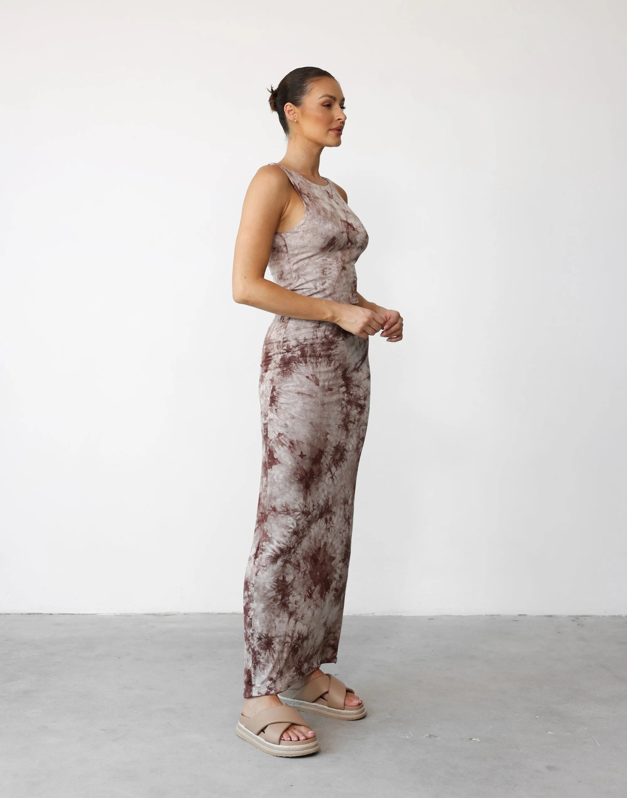 Nitara Maxi Skirt (Taupe Tie Dye)