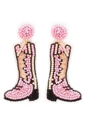 Pink Cowgirl boot earrings