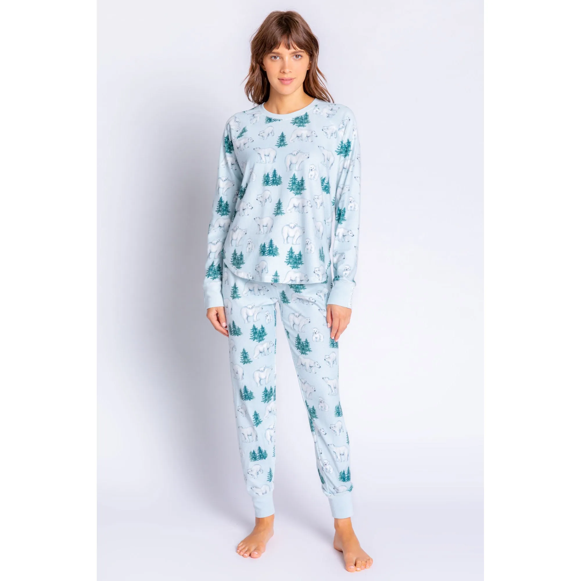 PJ Salvage Women's Just Chill Polar Bear Jammie Pants - ICE BLUE