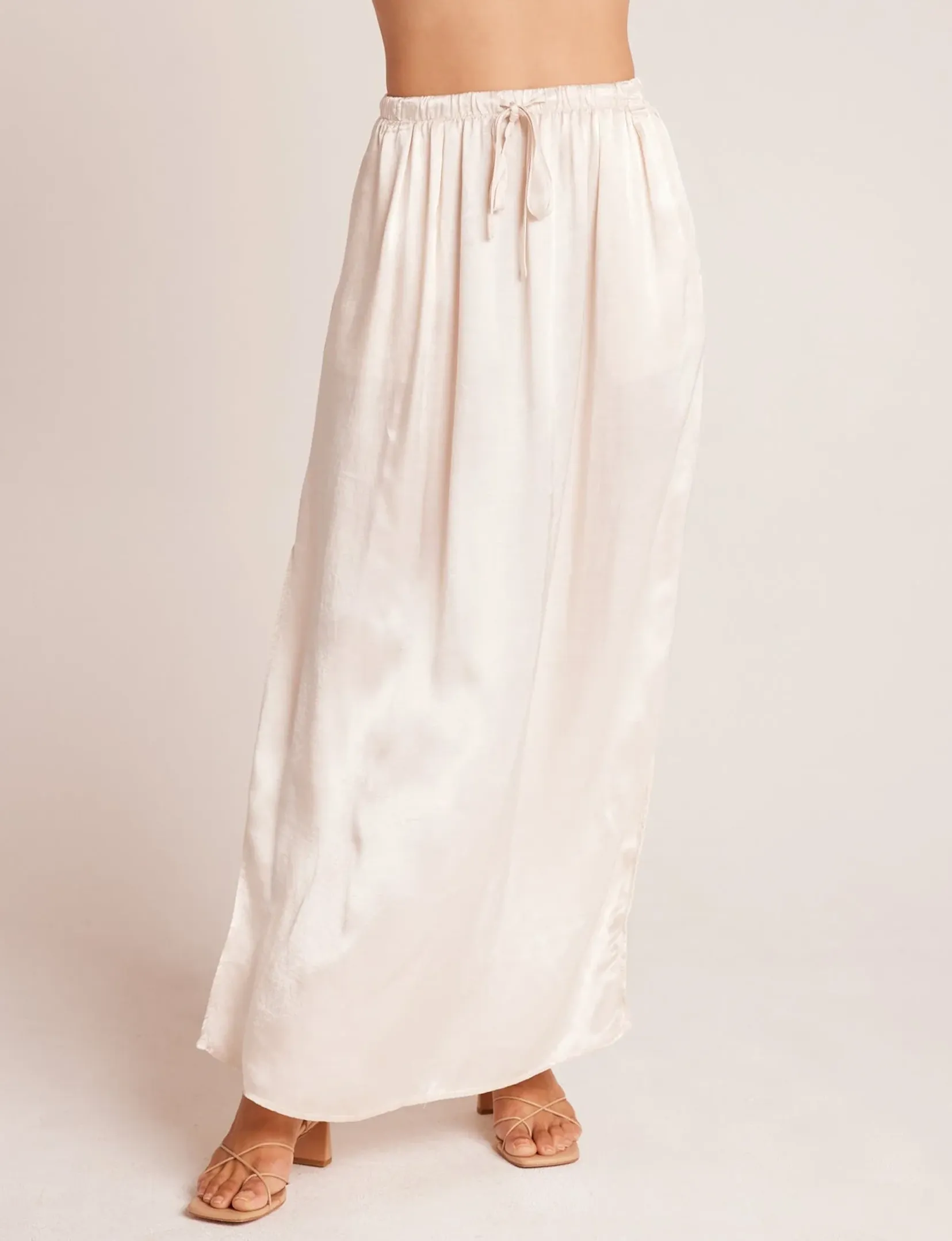 Pleat Front Maxi Skirt, Playa Sand