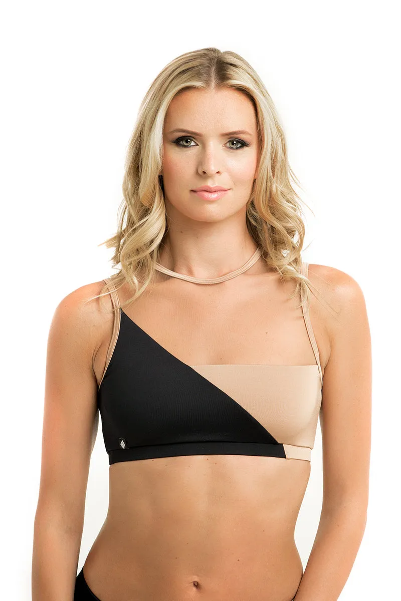 Poledancerka Movement Top - Black/Nude 01