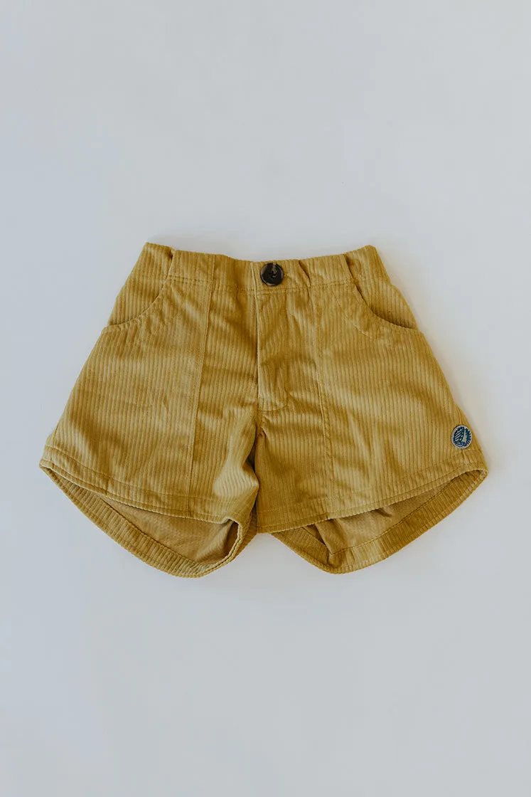 Retro Pocket Shorts - Marigold Corduroy