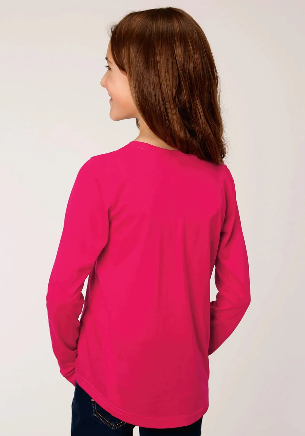 Roper Girl's Five Star Collection Long Sleeve Red