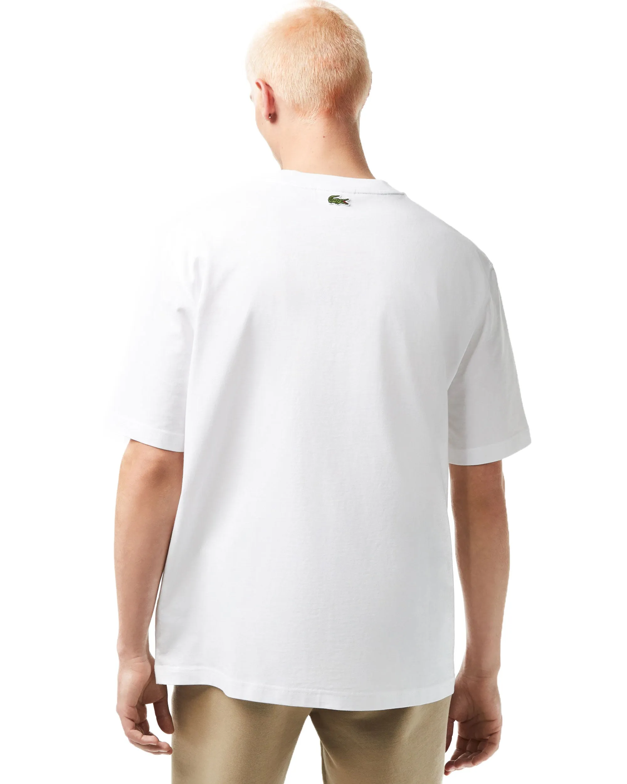 T-Shirt Uomo Jersey Bianco Con Big Logo Coccodrillo