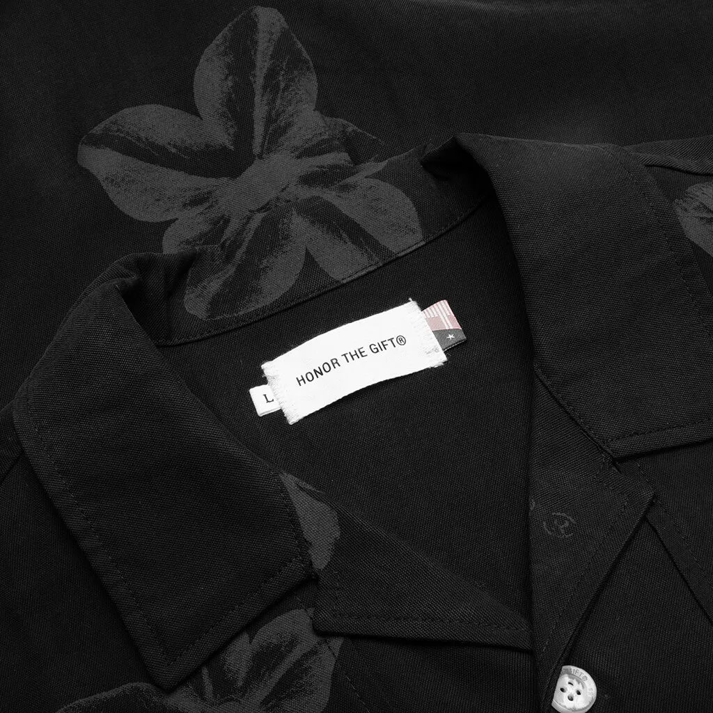 Tobacco S/S Button Up - Black