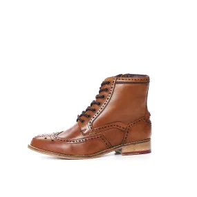 YASMINE 2.0 TAN BROGUE BOOT